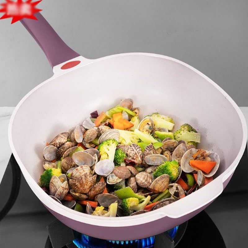 The Hybrid Non-Stick Wok Multi-functional Steaming And Boiling Non-stick Cooking Wok Ceramic Light Oil Smoke Less Family kitchen