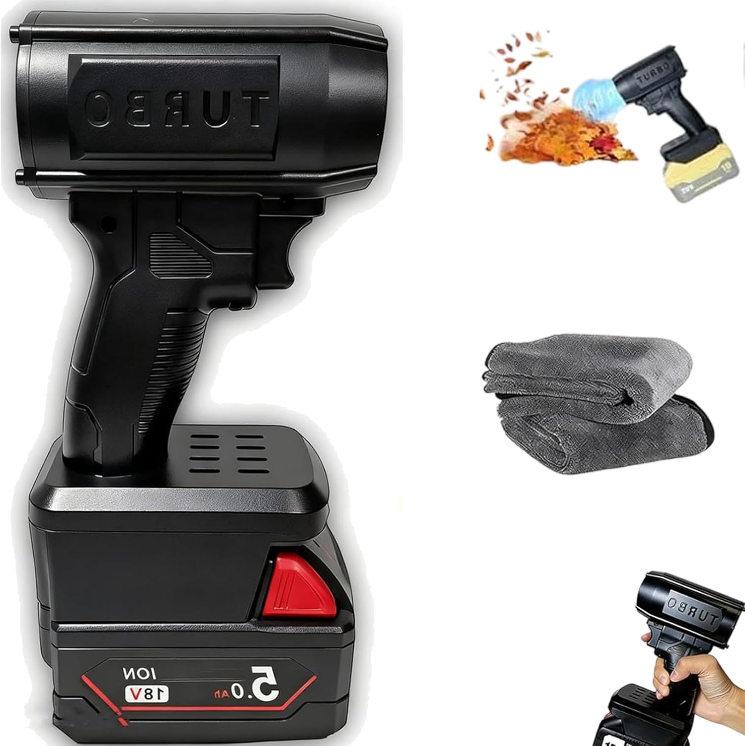 Storm Industries Jet Blower 2.0, 2025 New Electric Cordless Snow Blower Car Dryer, 130,000 RPM 200 Mph Portable Handheld Leaf Blower for Car, Patio, Snow, Dust (for Milwaukee)