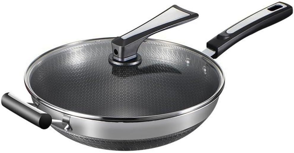 316 Stainless Steel Frying Pan Non Stick Pot Household Five Layer Vegetable Frying Pan Honeycomb Pot