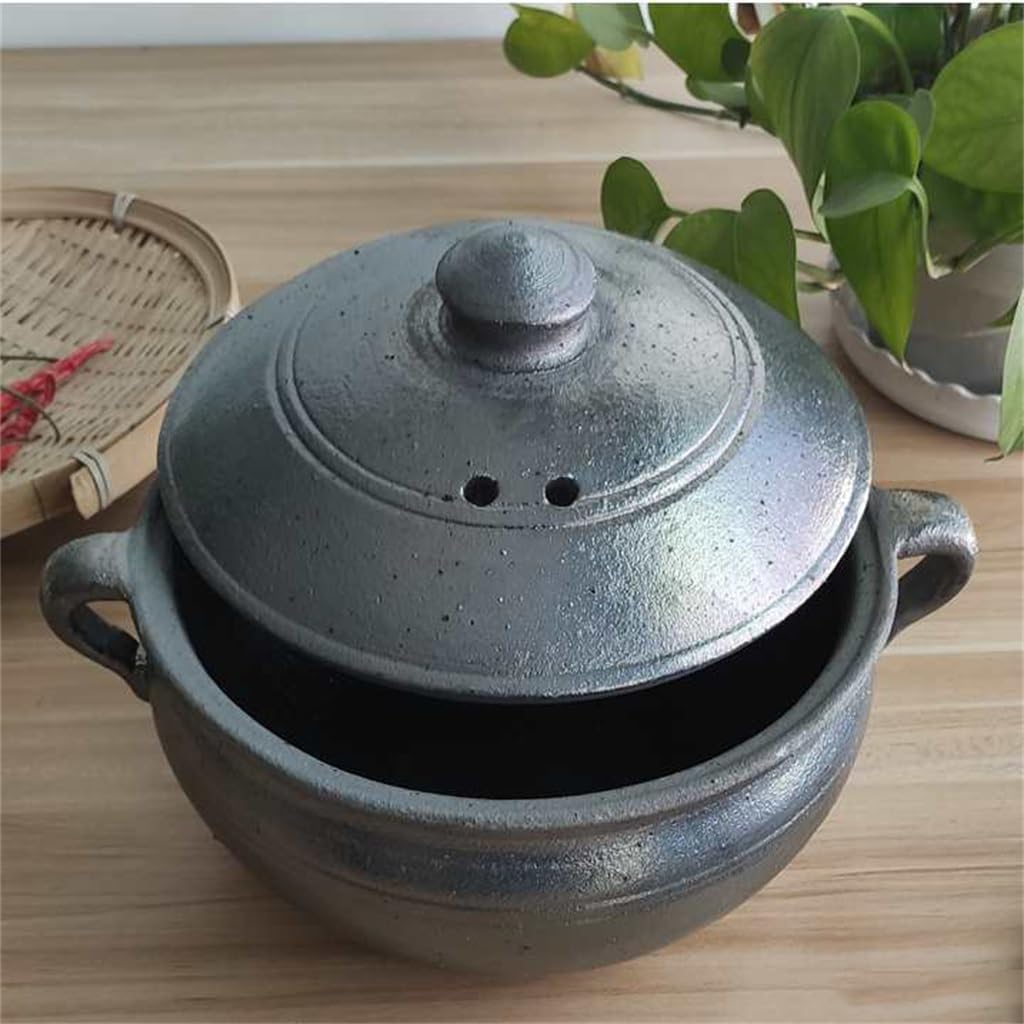 Black Casserole Stew Pot Household Gas Soup Coarse Sand Clay Stove