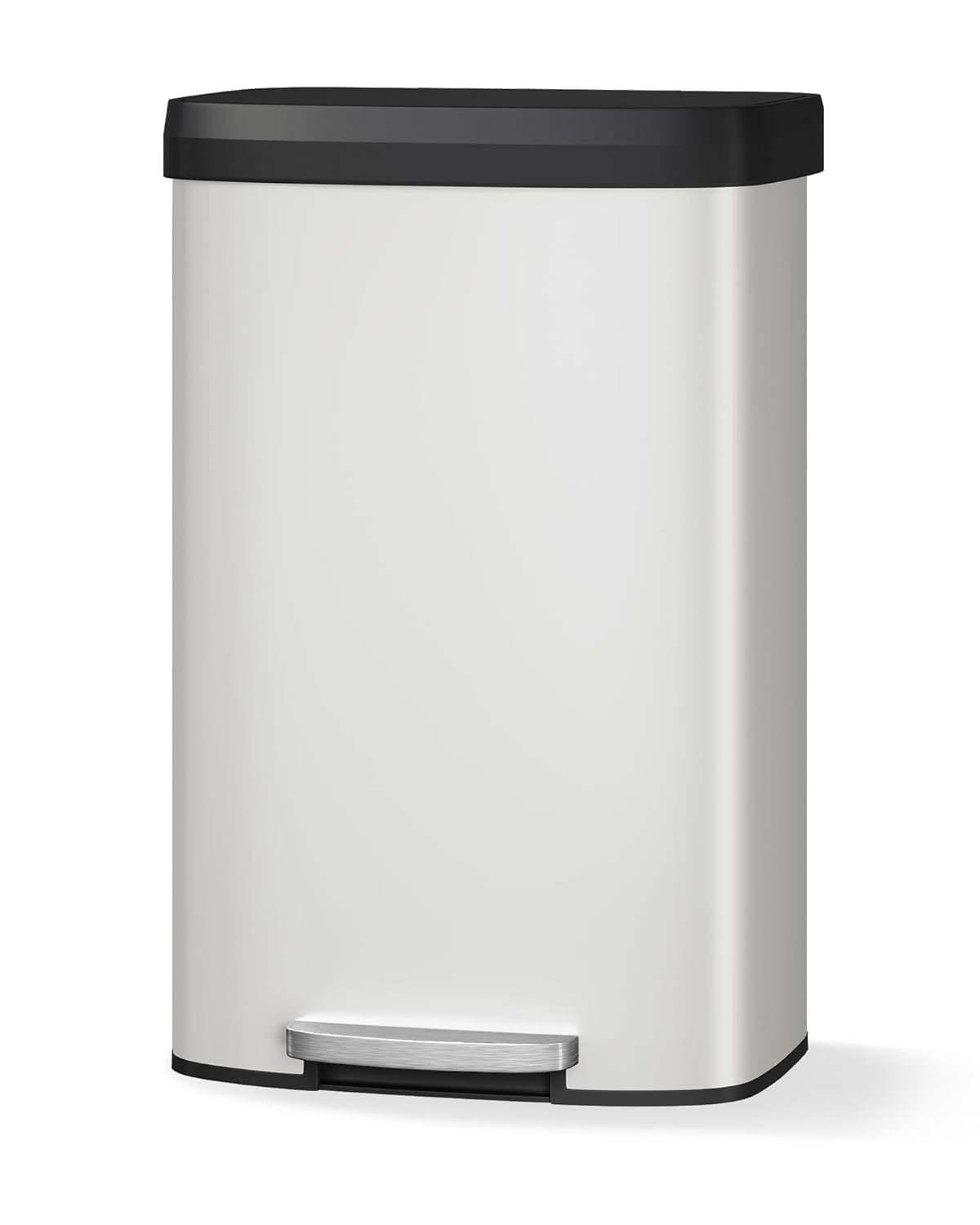 21.1 Gal/80L Trash Can, Stainless Steel Trash Can with Recycling Bin, Fingerprint-Resistant, Soft-Close Plastic Lid, Step-on Garbage Bin, with Removable Inner Buckets