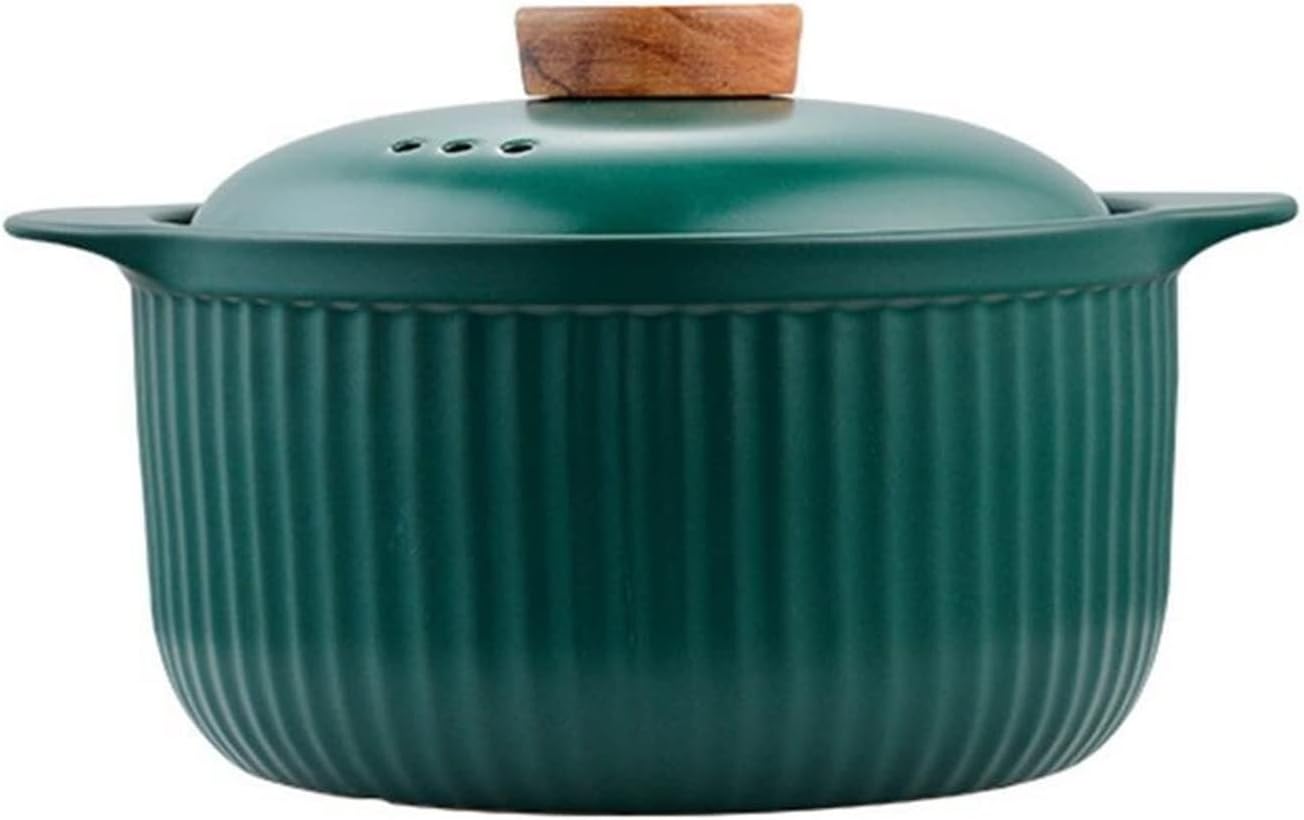 Large Capacity Ceramic Stock Pot with Lid, High Temperature Resistant Casserole Stew Pot, Thermal Cooker for Soup, Stews More
