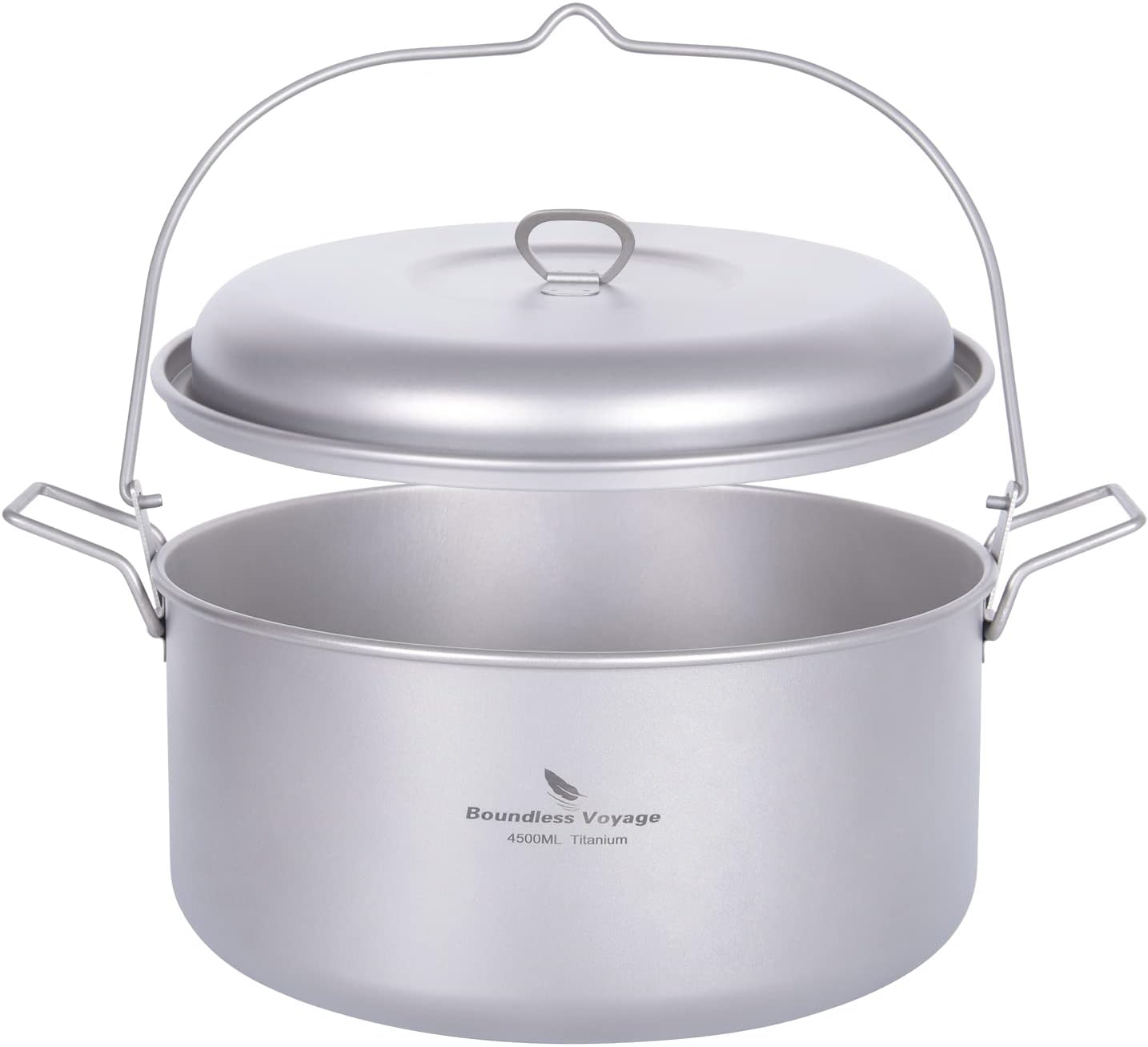 Boundless Voyage Titanium Food Steamer Pan Stock Pot Soup Pot Outdoor Hanging Pot Portable Travel Household Kitchenware Cooking Kit Hot Pot for Camping Picninc