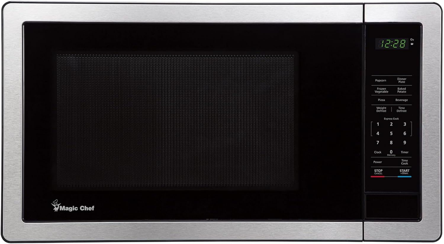 Magic Chef Countertop Microwave Oven, Small and Compact, 1000 Watt, 1.1 Cu Ft, Silver