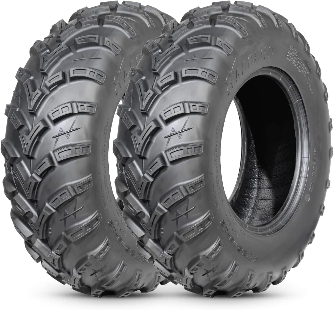 HALBERD 6PR ATV/UTV Tires, 25x8-12 All Terrain 15mm Tread Depth 25x8x12 Trail Sand Off-Road Tires, Set of 2