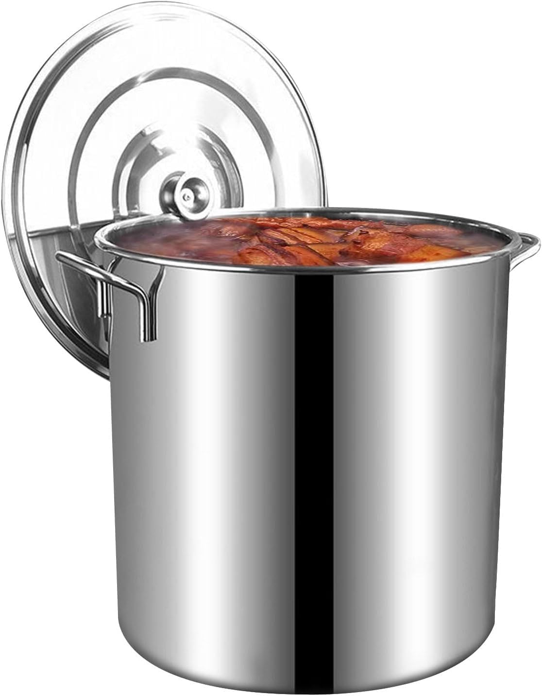 Large Stainless Steel Soup Pot - Commercial Cooking Pot with Lid for Soups and Sauces(90L)