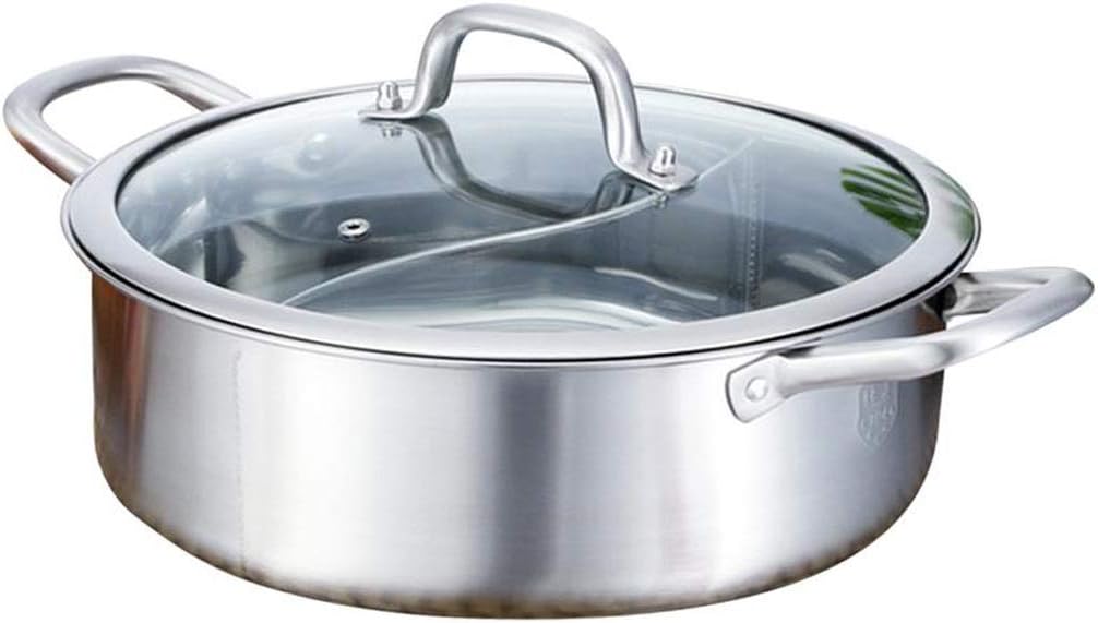 1Pc Stainless Steel Soup Pot Hot Pot with Pot Cover Multi-Functional High Temperature Pot Cooking Boiler Non-Stick Pot