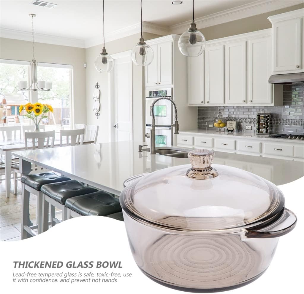 Glass Bowl with Lid Heat Resistant Noodle Soup Multifunctional Noodel for Restaurant Hotel Home