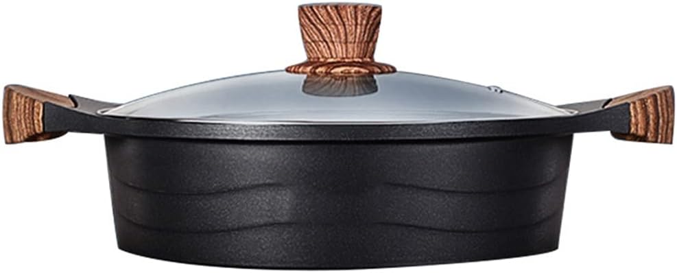 Diameter 28cm Non-stick Two-flavor Hot Pot Household Large Capacity Shabu String Pan For Chafing Dish Gas Induction Cooker 4L