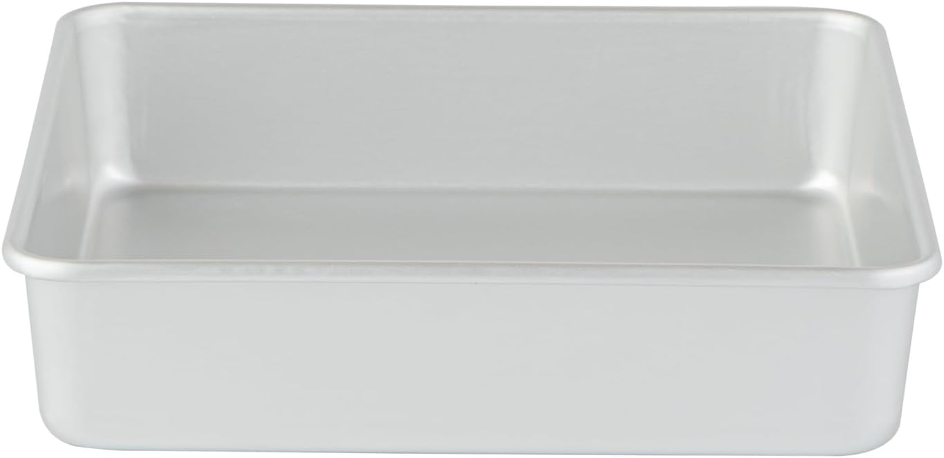 Restaurantware-Met Lux 8 x 8 x 2 Inch Straight-Sided Baking Tins, 12 Square Cake Pans - Oven-Ready, Freezable, Anodized Aluminum Baking Sheet Cake Pans, Greaseproof, For Cakes And Brownies