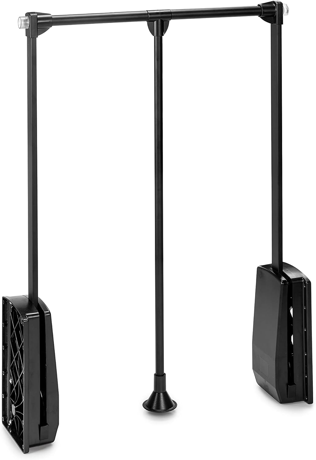 Emuca -Hang pull down wardrobe rail lift, adjustable width 17,7-23,6 inch (450-600mm), black, steel