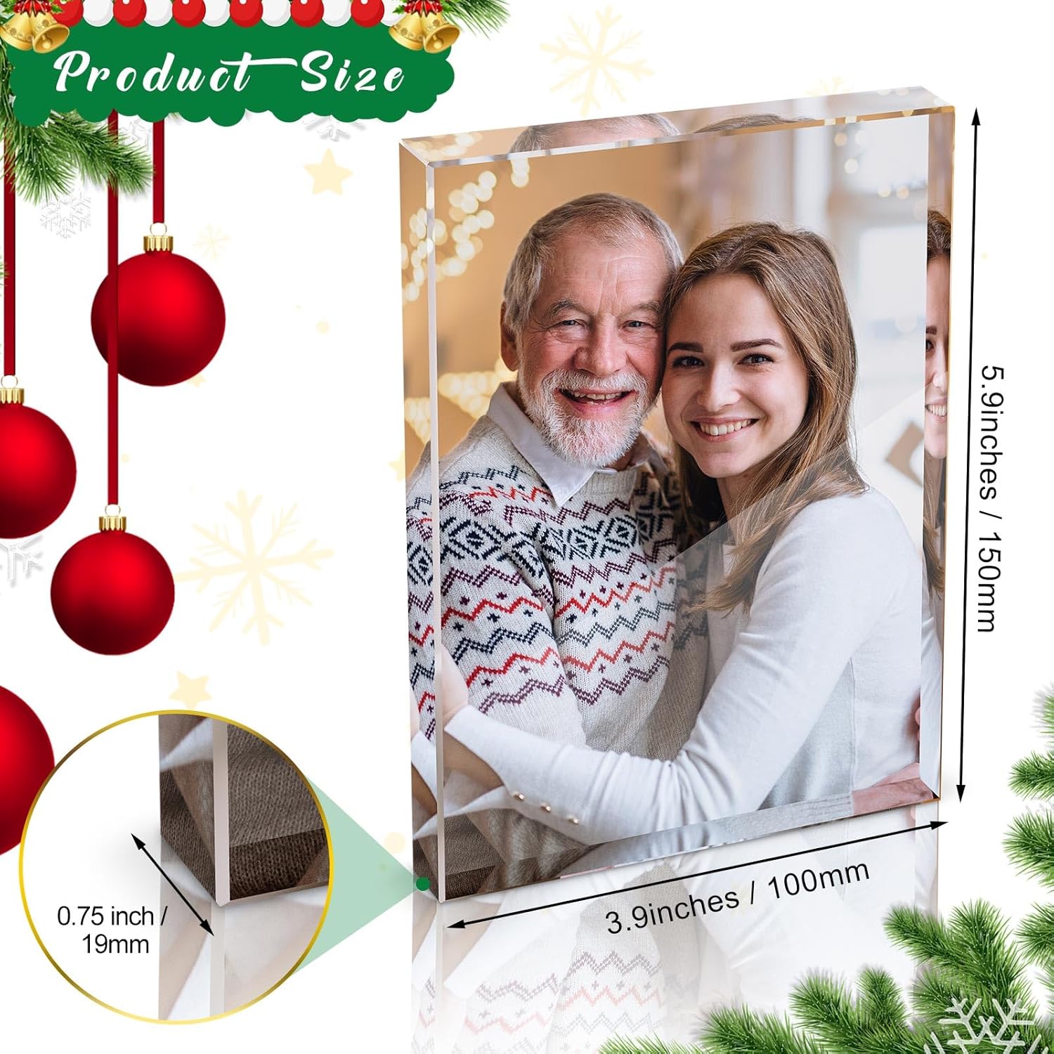 Qunclay 12 Pcs Sublimation Blanks Crystal Sublimation Canvas Blanks Decorative Heat Transfer Photo Frame Crystal Picture Frame for DIY Custom Tabletop Supplies, Rectangle (3.9 x 5.9 x 0.8 Inches)