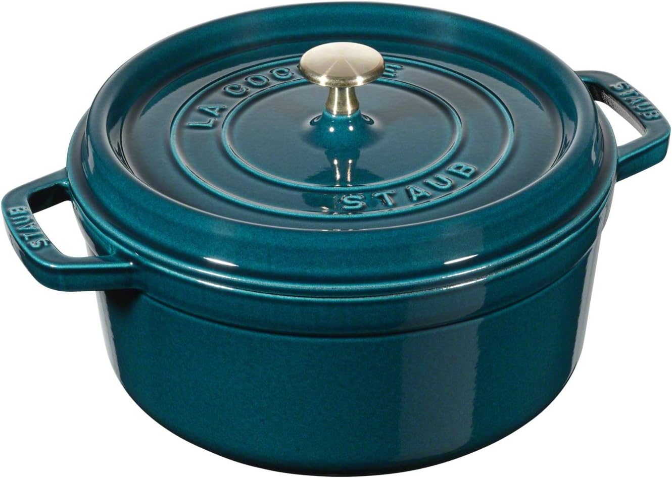 STAUB Cast Iron Roaster/Cocotte, Round, 20 cm, 2.24 L, La Mer