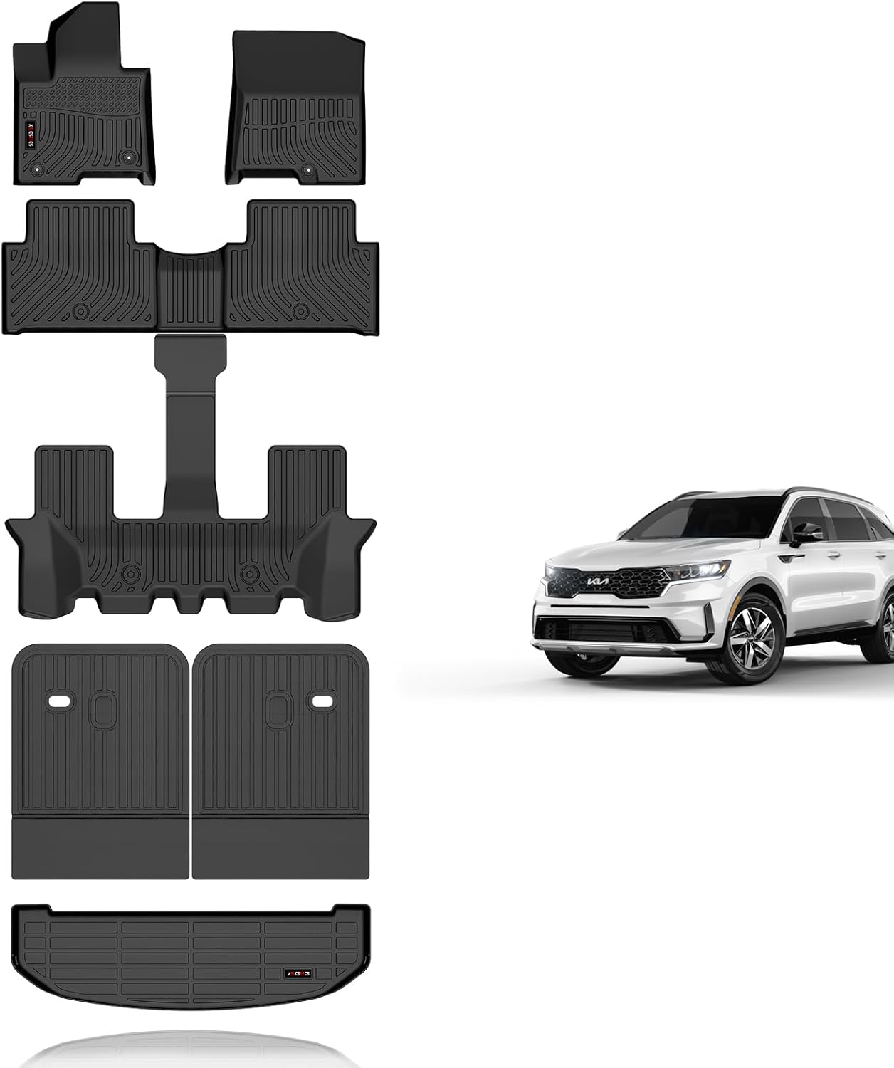 KELCSEECS Floor Mats & Cargo Liner Custom for BMW X3 2018-2024 (Only Fit Models with X3 Spare Tire) Car Mats Automotive Cargo Mat Floor Liners Trunk Mat X3 All Weather Floor Mats Trunk Liner Black
