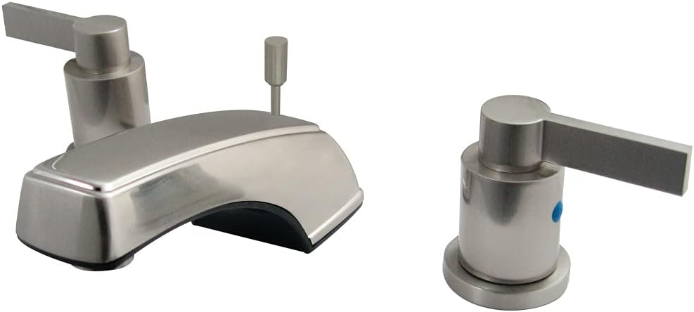 Kingston Brass KB8928NDL NuvoFusion Widespread Bathroom Faucet, 4-1/2-Inch in Spout Reach, Brushed Nickel