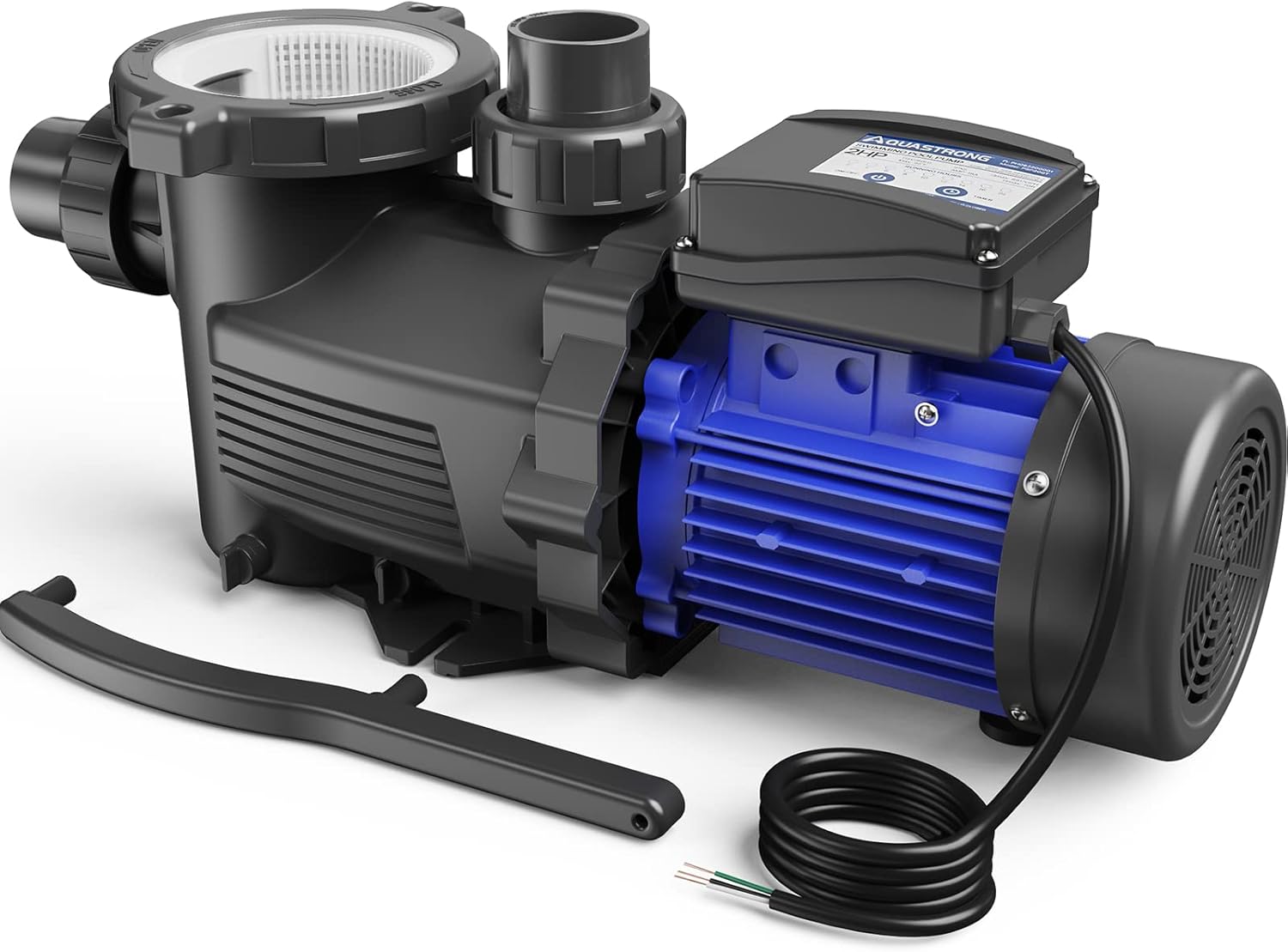 AQUASTRONG In/Above Ground Pool Pump, High Flow (with Timer, 2HP, 8917 GPH, 220V)