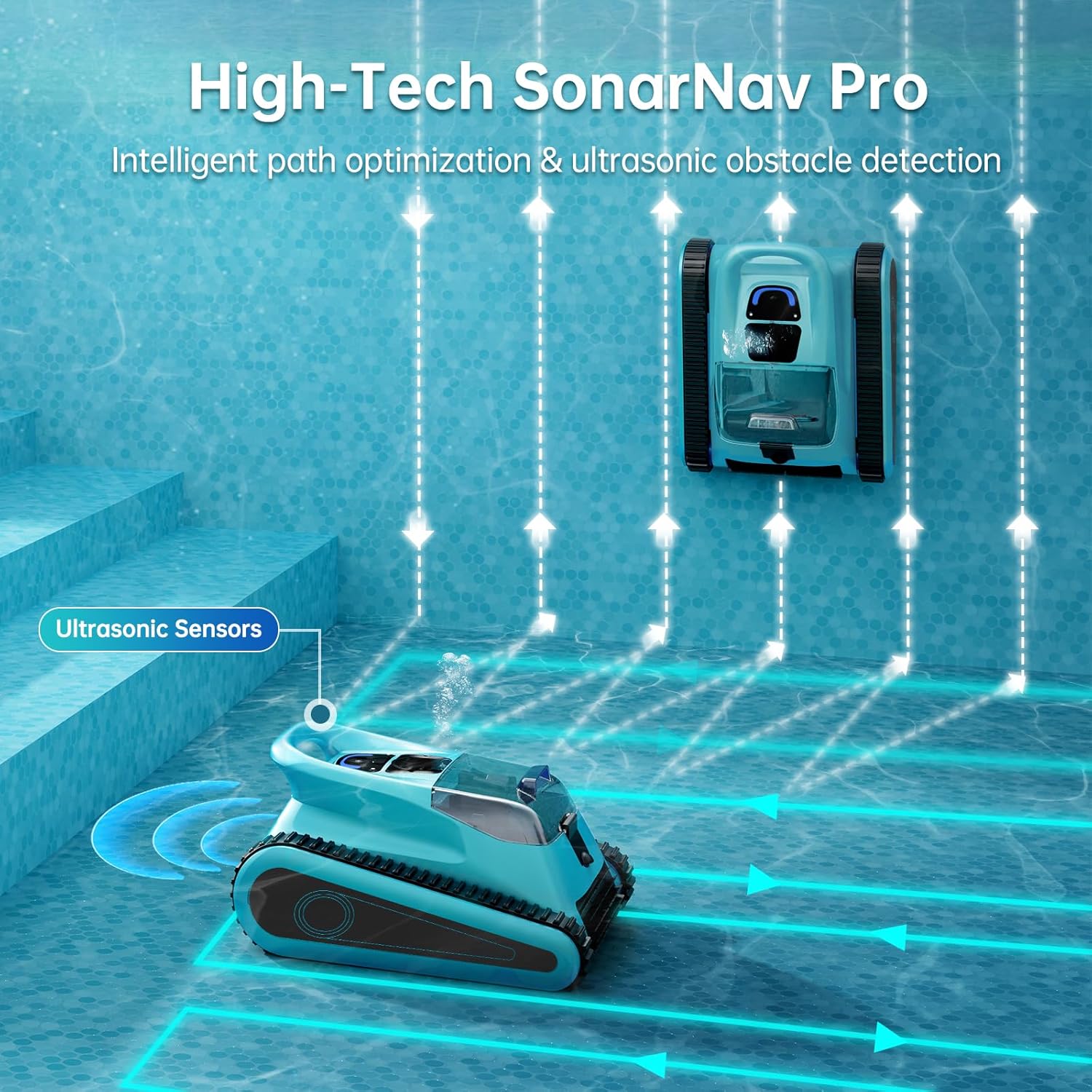 (2025 New) Cordless Robotic Pool Cleaner, Smart Navigation, 150min Runtime, 180W Powerful Suction, Cleans Floor Walls Waterline Up to 2,050 sq.ft, Automatic Pool Vacuum for Inground & Above
