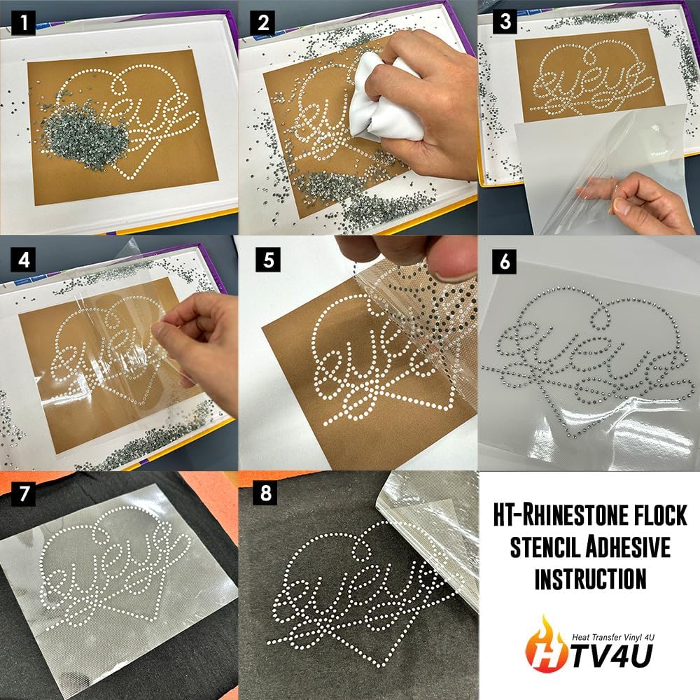 HT-Rhinestone Flock Stencil Adhesive 20