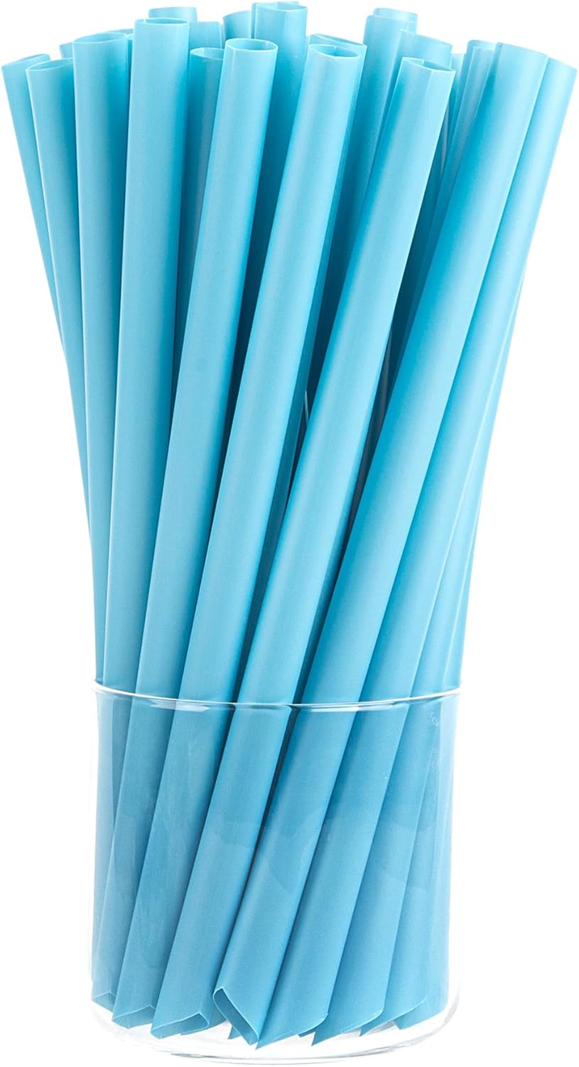 Restaurantware Orange Boba Straws 1000 Count 9 Inch Durable Wide Diameter Unwrapped Jumbo Straws with Pointed Tip Design for Thick Drinks use in Coffee Shops, Juice Bars, and Bubble Tea Shops