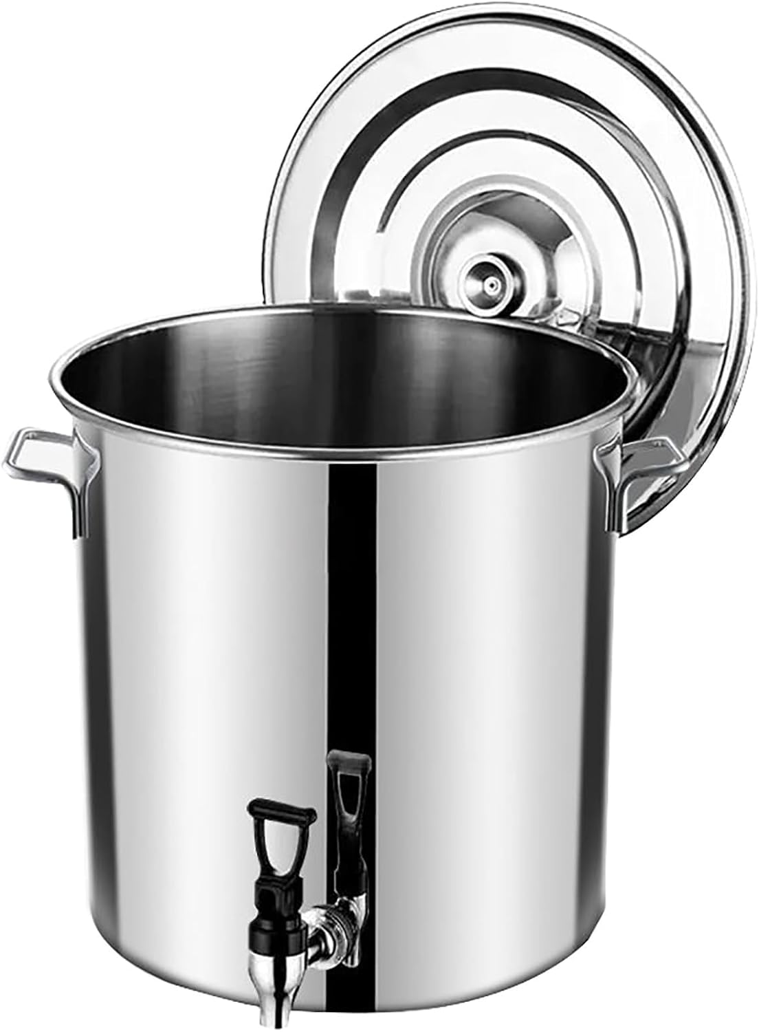 Stainless Steel Brew Kettle Stock Pot with Spigot - Ideal for Brewing and Outdoor Use, Includes Tap and Lid