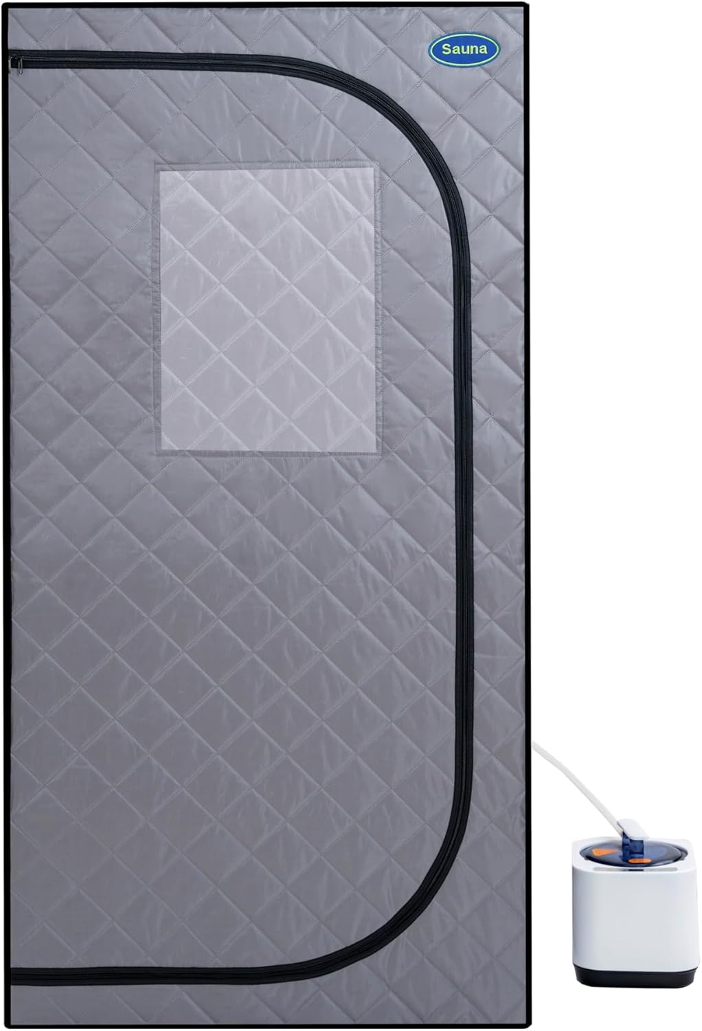 Convenient Personal Home Spa with Steam Sauna Tent, Remote Control and Chair, Portable Grey Design