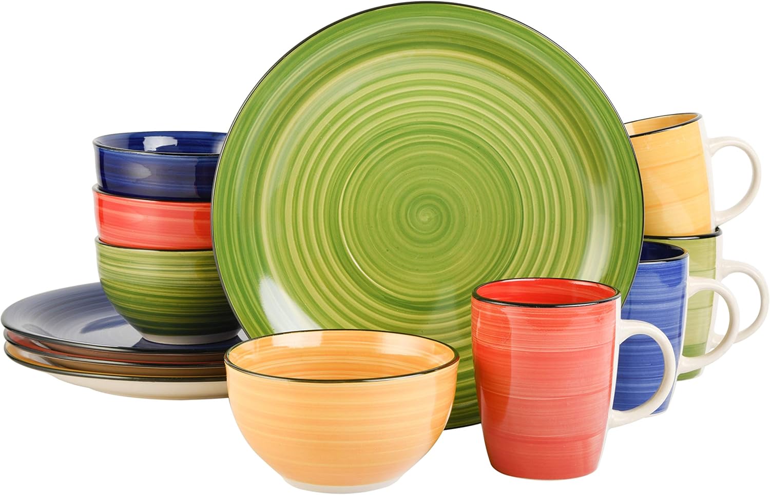 Gibson Home Casa Bella 16-Piece Hand Painted Dinnerware Set Multicolor