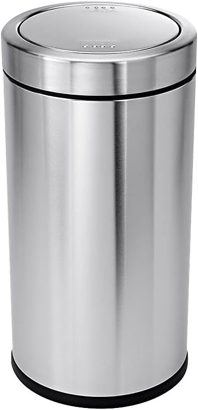 simplehuman 55 Liter / 14.5 Gallon Commercial Swing Top Trash Can, ADA-Compliant, 11-20 Gallons, Brushed Stainless Steel