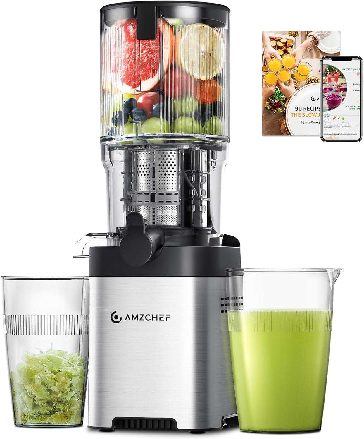 AMZCHEF Cold Press Juicer, Juicers Machines - 5.4