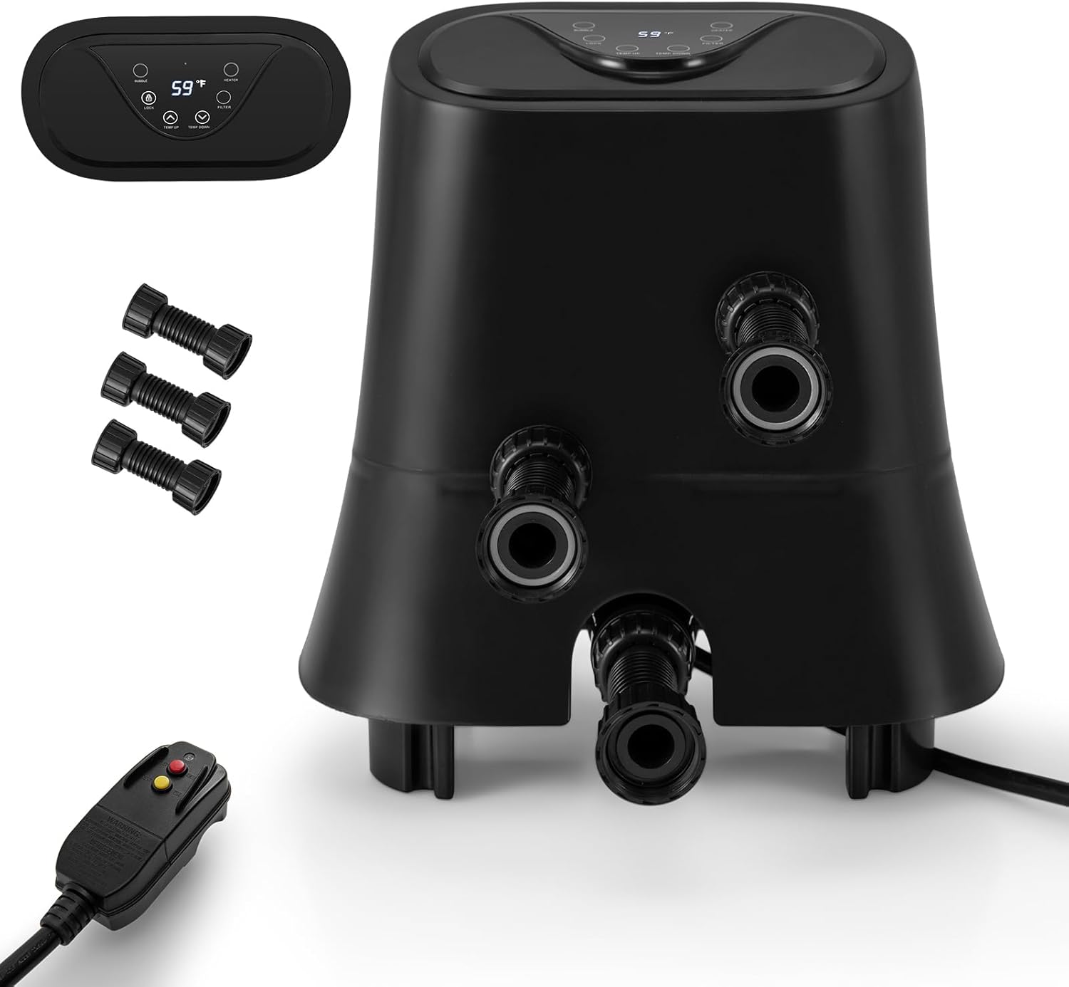 GYMAX Hot Tub Heater Pump, 1350W Electric Control Machine with Thermostatic Heating, Soothing Bubble Massage, Filtration System, LED Touch Panel & Freeze Protection, Inflatable SPA Pool Pump