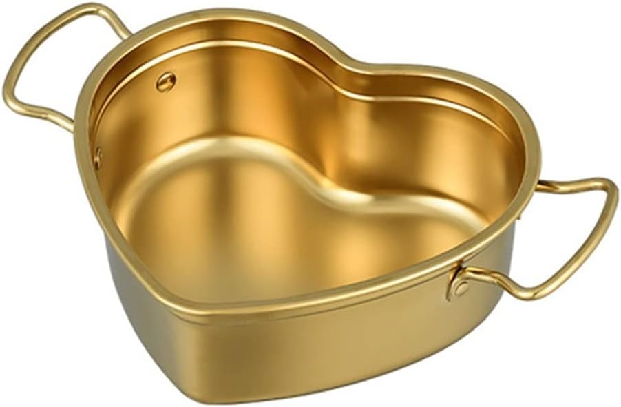 Sauce Pan Mini Soup Pot Stainless Steel Saucepan With Handle Heart-shaped Seafood Cooking