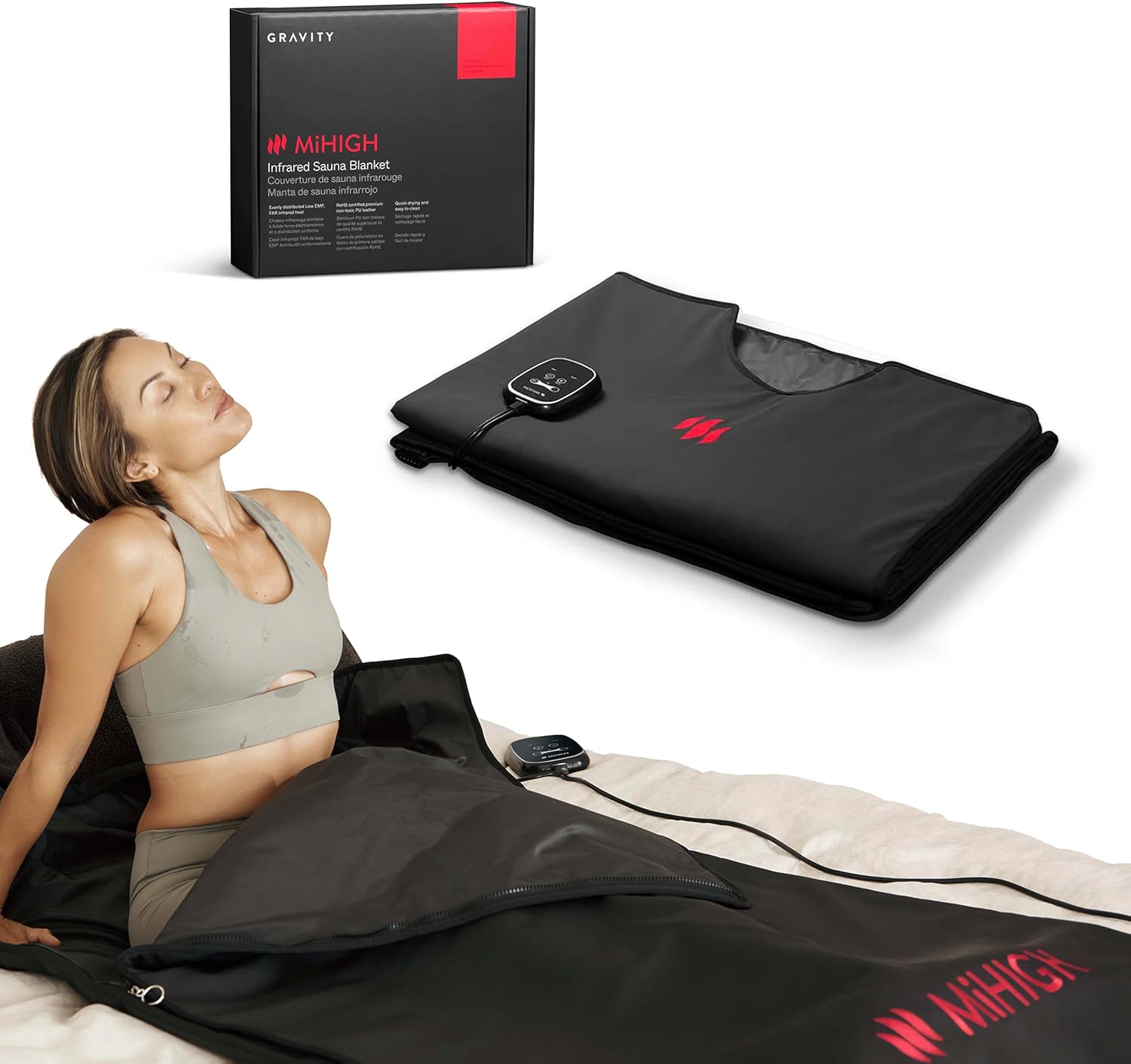 Far Infrared Sauna Blanket – Portable Low EMF Sauna Bag for Weight Loss, Detox, Muscle Recovery, Stress Relief - Adjustable Heat 77–167°F, Non-Toxic PU Leather with Waterproof Design, Fits 6'5