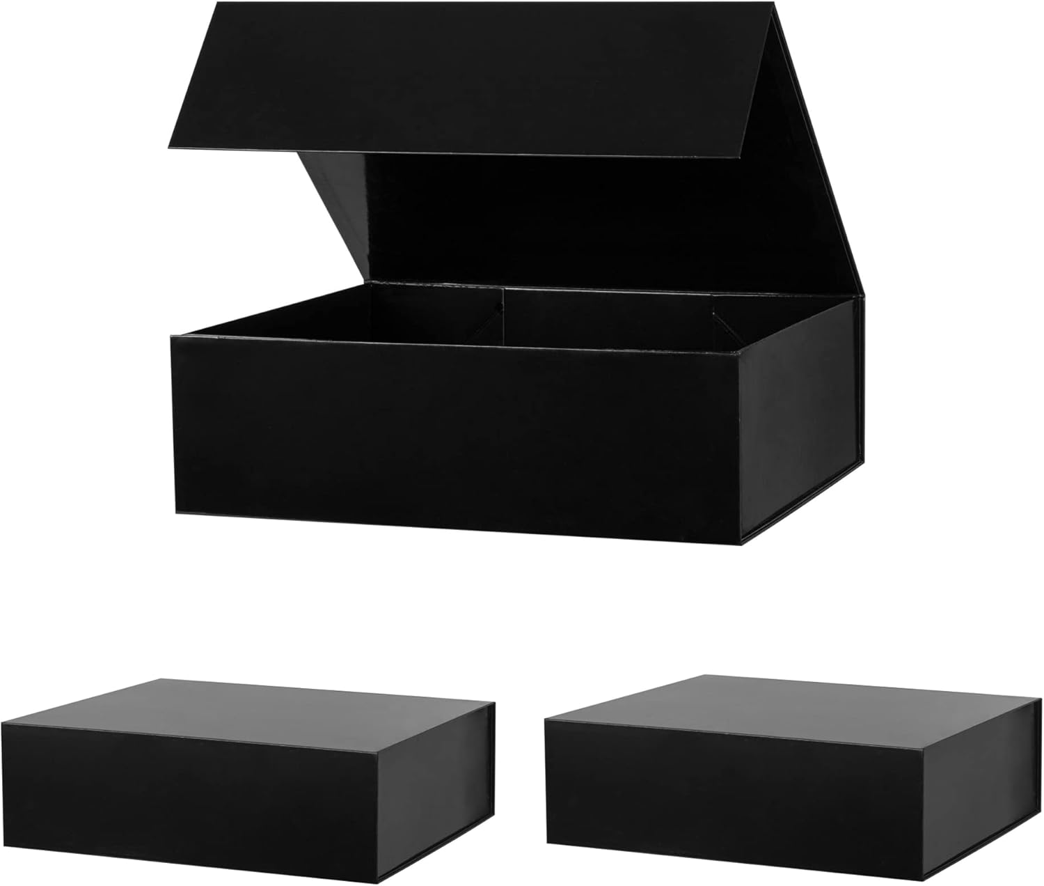 Extra Large Black Gift Box 19x16x6 Inches, Huge Gift Box, Large Gift Box with Lid Magnetic Closure, Groomsman Proposal Box, Rectangle Collapsible Gift Boxes for Wedding Dress 3 Packs