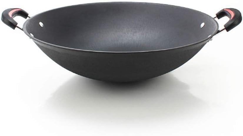 Cast Iron Big Pot Round Bottom Wok Uncoated Non Stick Double Ear Fryin Casserole Selected Kitchen Pots Cookware