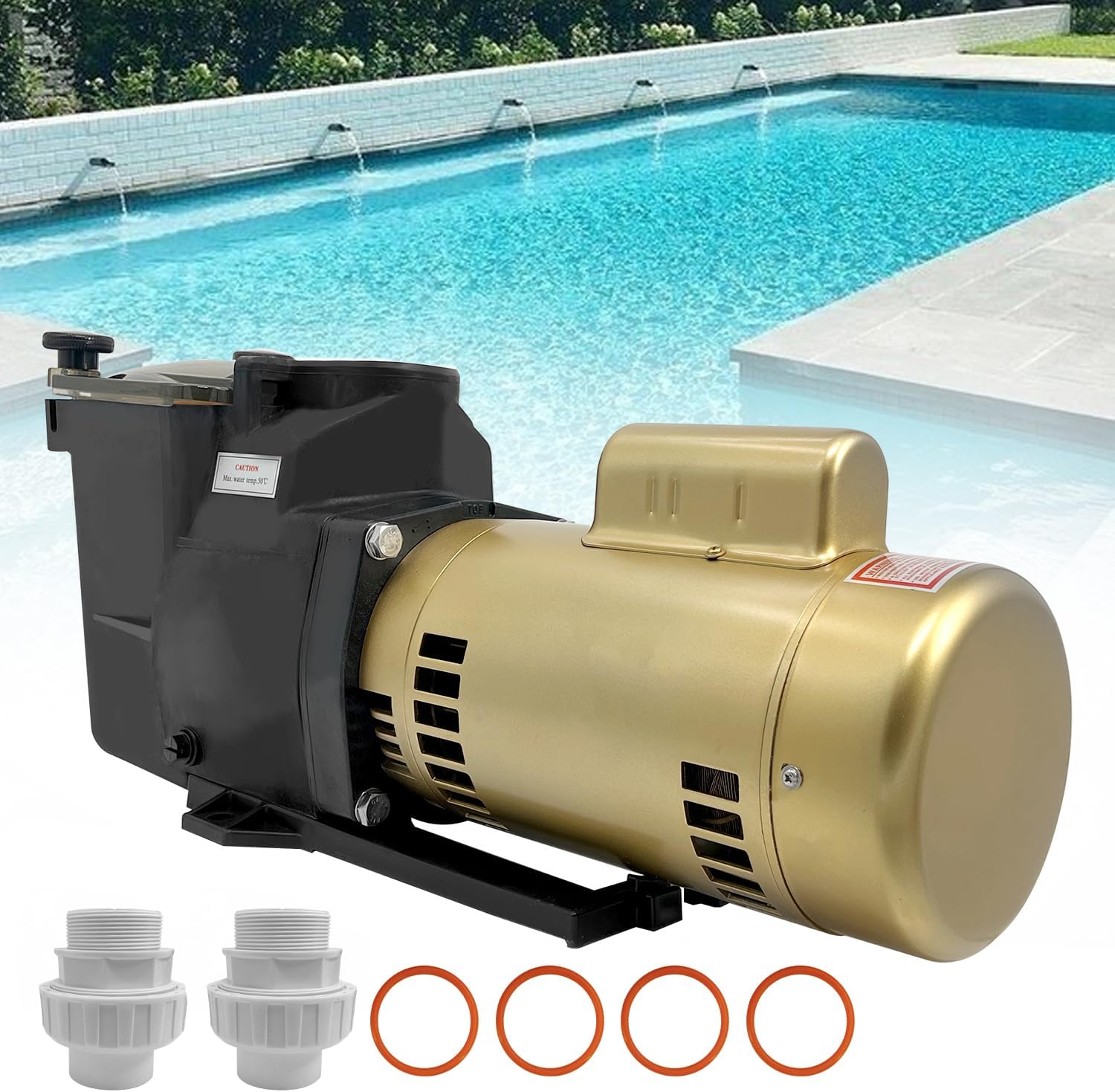 W3SP2615X20 2HP Pool Pump 115/230V Single Speed Compatible with Hayward Super Pool Pump SP2615X20 for All In-Ground Pool and Spa