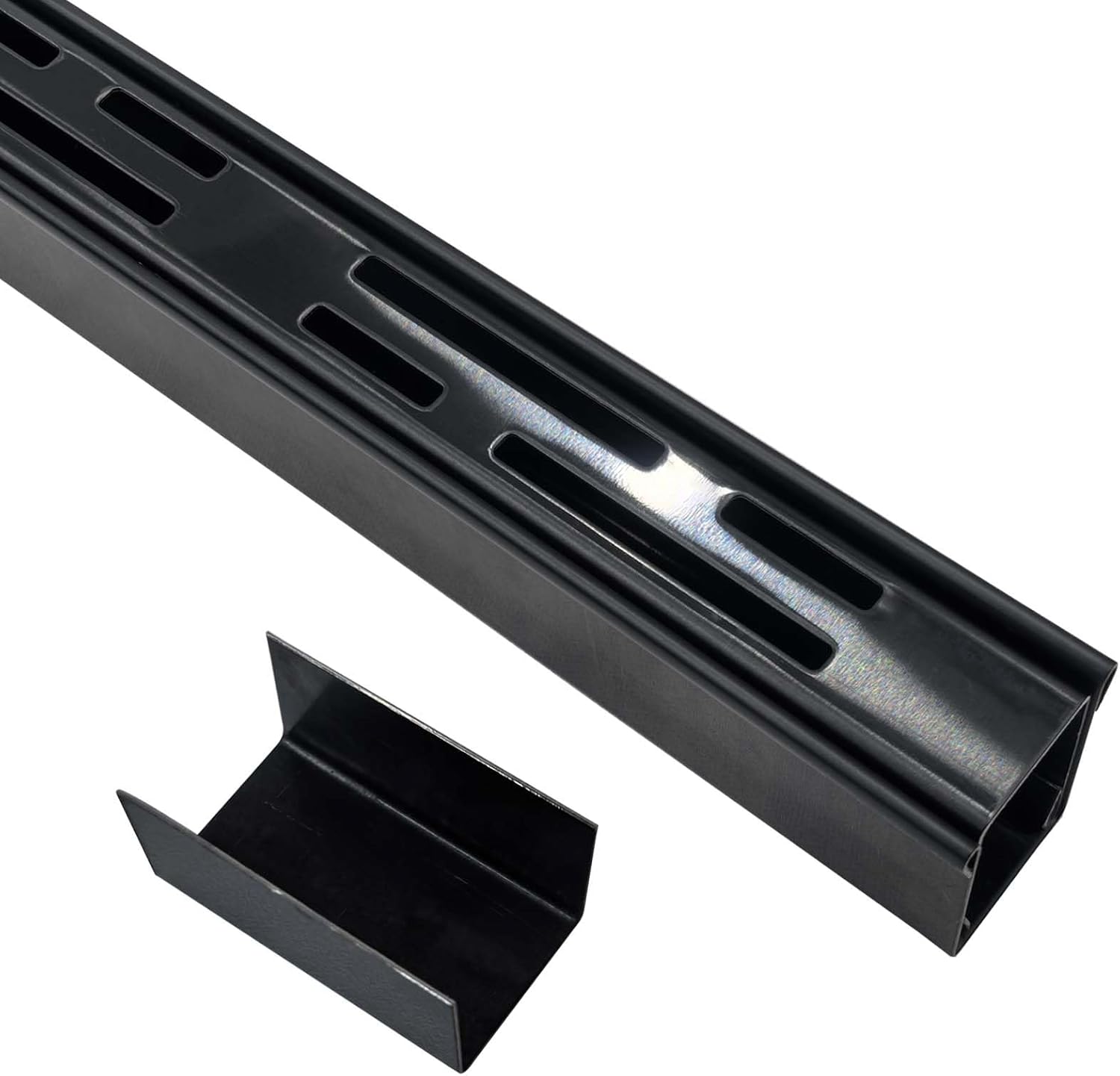 Pool Deck Drain 1.25-Inch Wide X 19.6-Feet Long,Silver Outdoor Deck Drainage System 304 Stainless Steel with Coupling,Channel Drain for Concrete/Paver/Patios/Walkways