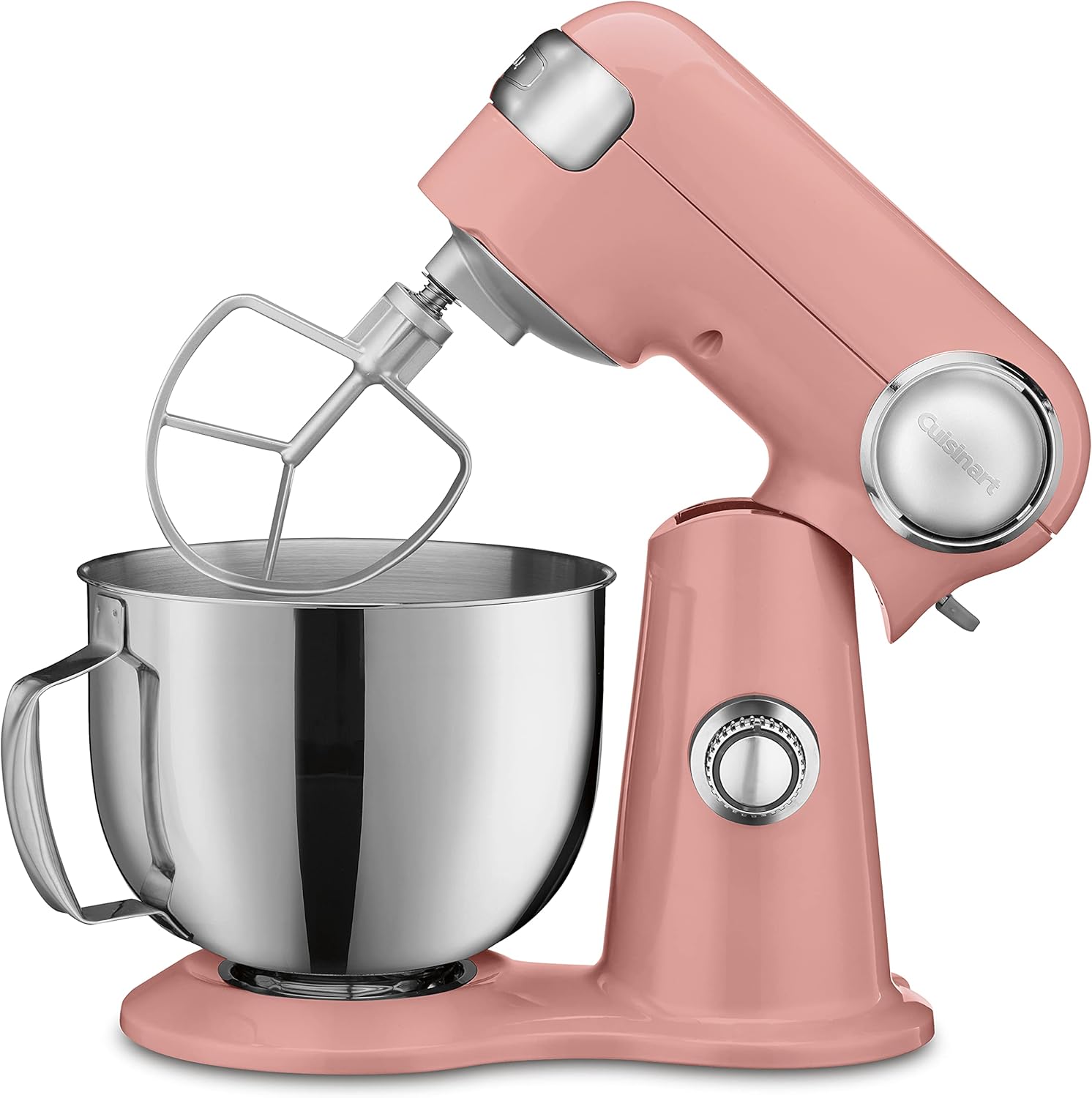 Cuisinart SM-50CO Precision Master 5.5-Quart 12-Speed Stand Mixer with Mixing Bowl, Chef's Whisk, Flat Mixing Paddle, Dough Hook, and Splash Guard with Pour Spout, Blushing Coral, Manual
