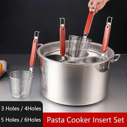 Pasta Cooker Insert Set - Stainless Steel Stock Pot with Strainer Steamer Basket for Home and Restaurant Cooking
