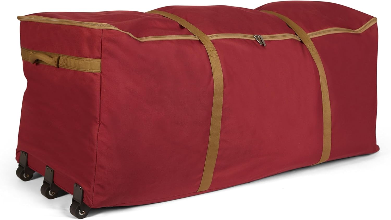 Covermates Keepsakes Christmas Tree Rolling Cinch Bag - Superior Protection - Padded Handles - Holiday Storage, Red