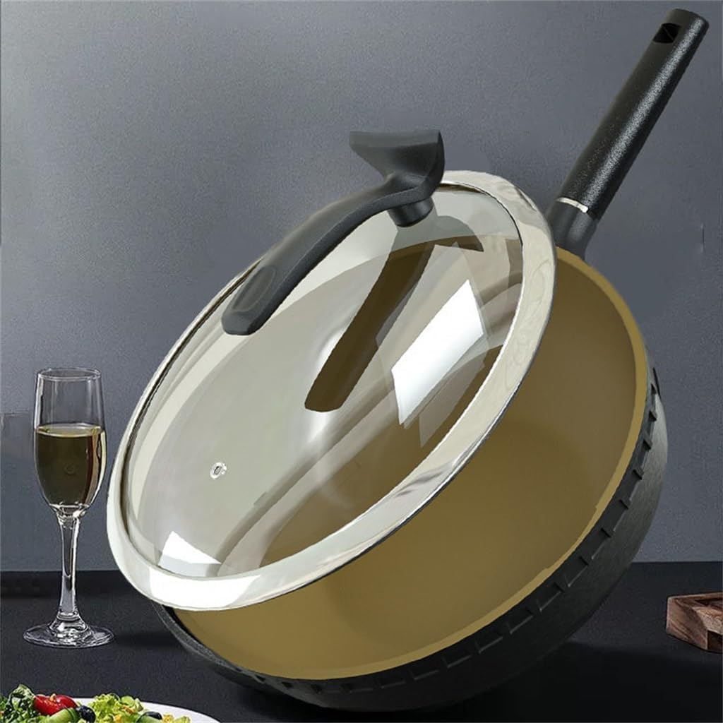 Non-stick Wok Frying Pan Wear-resistant Flat Bottom Light Fume Induction Cooker Gas Hob