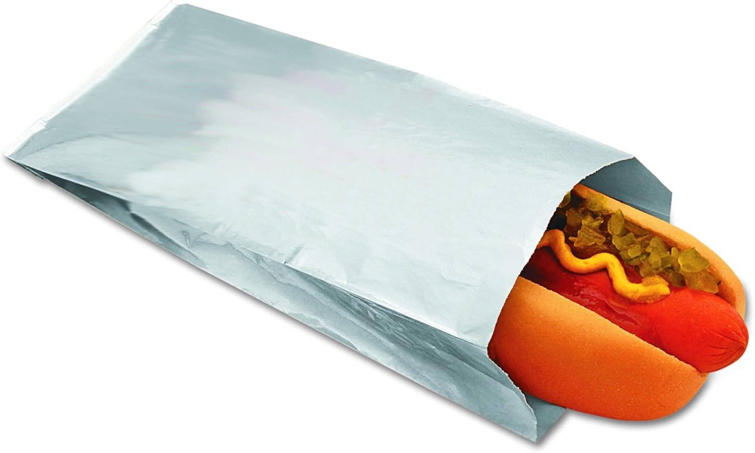 Bagcraft Papercon 300456 Foil/Paper Single Serve Hot Dog Bag, 8-1/2