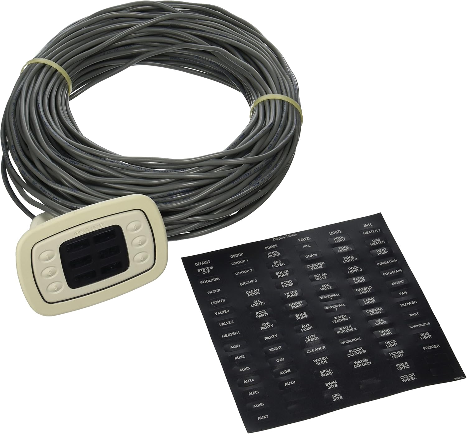 Hayward Goldline AQL-SS-6B-W ProLogic Wired Spa Side Remote Control, White