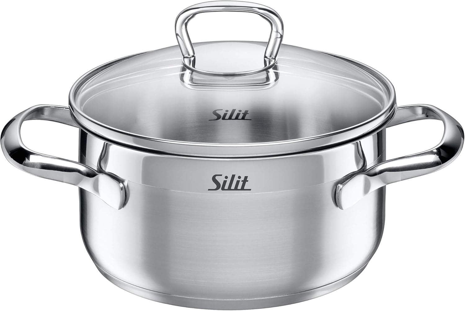 Silit Pot Set 10-Piece Toskana Pouring Rim Glass Lid Stainless Steel Suitable for Induction Hobs Dishwasher-Safe