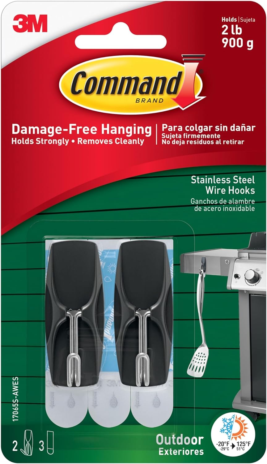 Command Medium Wire Toggle Hooks, 35 Hooks and 40 Strips, Damage-Free Hanging Wallhooks with Adhesive Strips, No Tools Adhesive Hooks for Hanging, Holds up to 2 lb (Pack of 4)