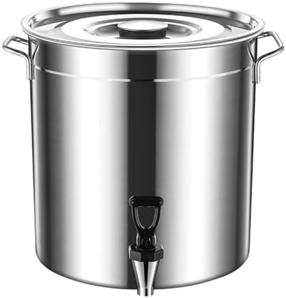 Stainless Steel Stock Pot with Spigot - Versatile Cooking & Drinking Bucket with Faucet and Lid for Milk, Soup, and Family Meals - Ideal for Restaurants and Home Use