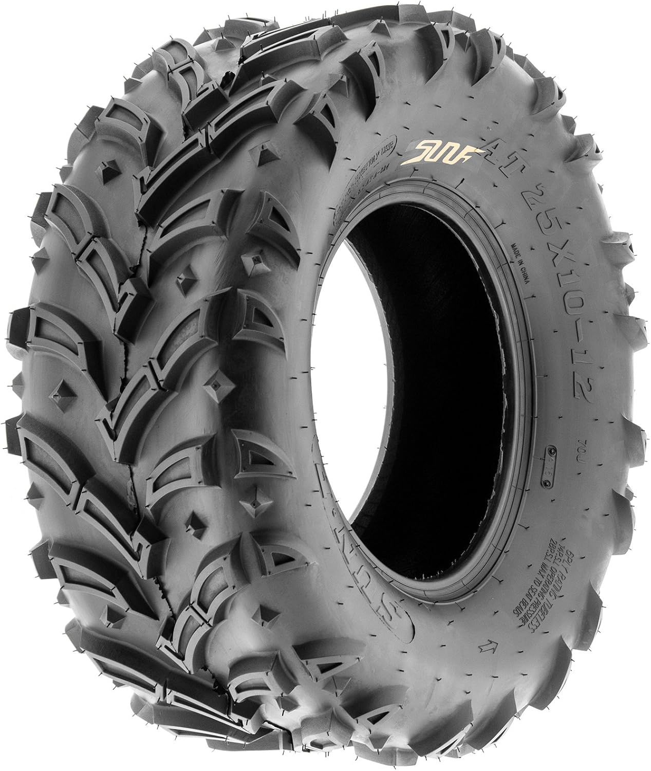 SunF A024 25x10-12 ATV UTV Mud/Trail Tire, 6-PR