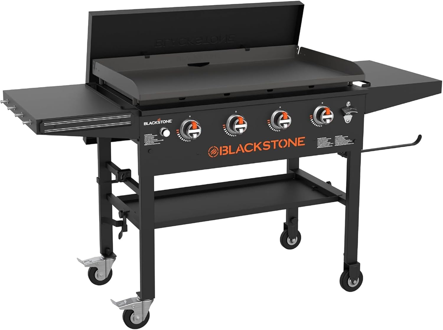 Blackstone Omnivore Outdoor Flat Top Gas Griddle w/ Hard Cover, 36” - for Breakfast, BBQ & Grilling w/ Steel Cooking Surface, Folding Side Shelves, Rear Grease System & Push-Button Ignition
