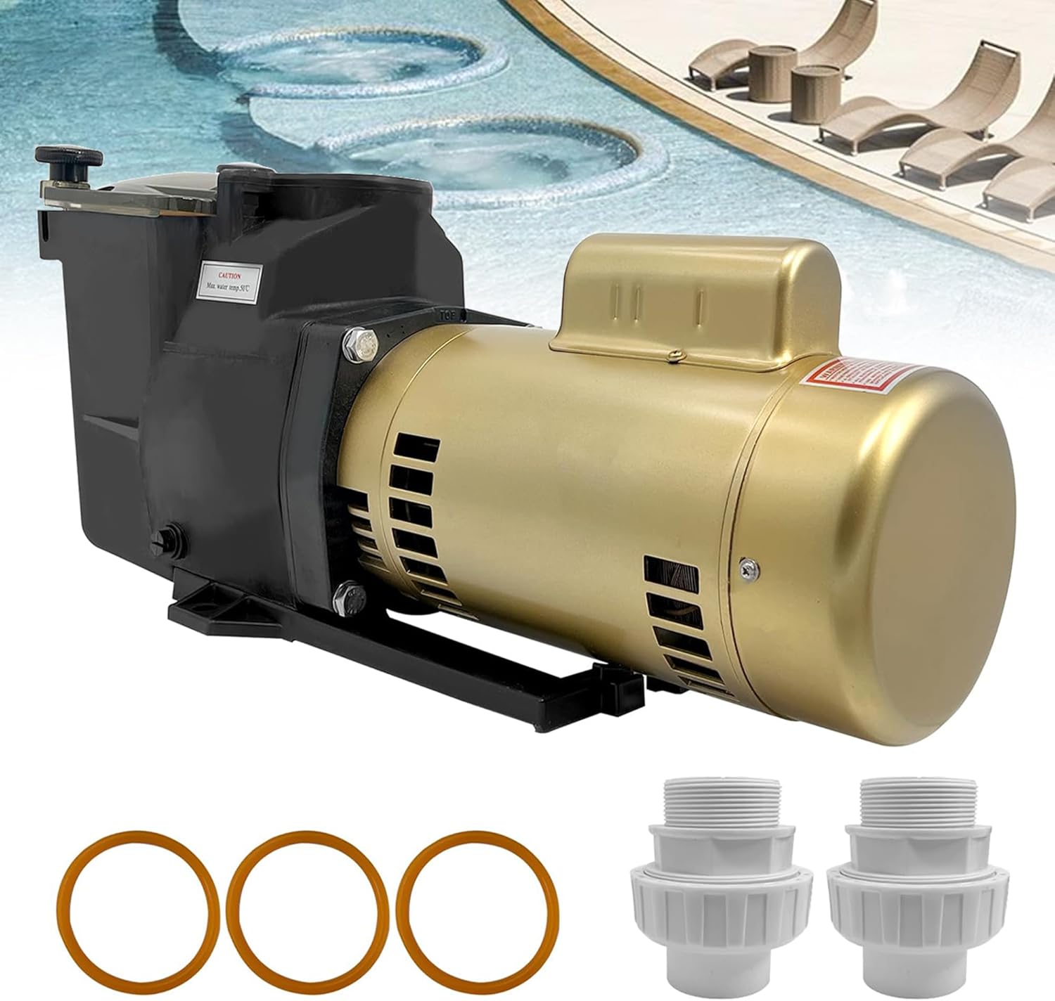 W3SP2610X15 1.5HP Super Pool Pump Compatible with Hayward SP2610X15 Single Speed Pump, for All In-Ground Pool and Spa 115/230V