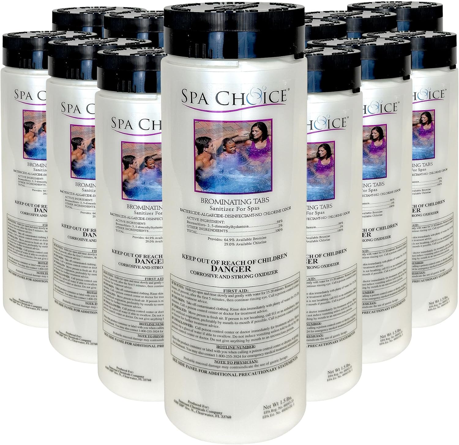 SpaChoice 1.5-Pounds 12-Pack Premium Brominating Tabs Sanitizer for Spas, Bromine Tablets for Spa Hot Tub, Made in USA
