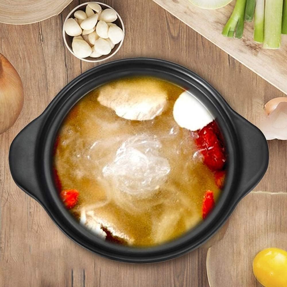 Ceramic Casserole with Lid, Printed Covered Stockpots Dish Delicious Slow Cooker Heat-Resistant Stew Non-Stick Soup Pot Clay Pot(Size:1.6L)