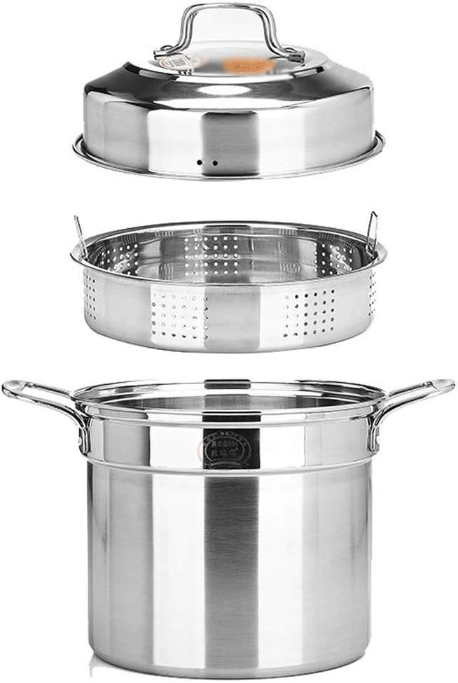 Steamer - XL Stainless Steel 3-Tier/Layer Steamer Cooking Pot, Rice Cooker, Stainless Steel 4 Piece Multi-Cookware Set(One Color-30cm